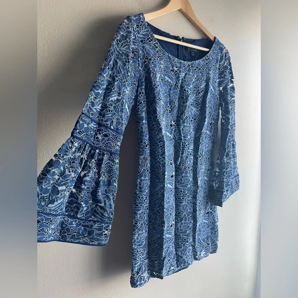 Laundry By Shelli Segal Los Angeles Blue Mid Dress Size 6 - Picture 4 of 12